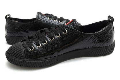 Prada Shoes Sneakers Shoes Low Cut Women Women's Enamel Patent Leather Genuine