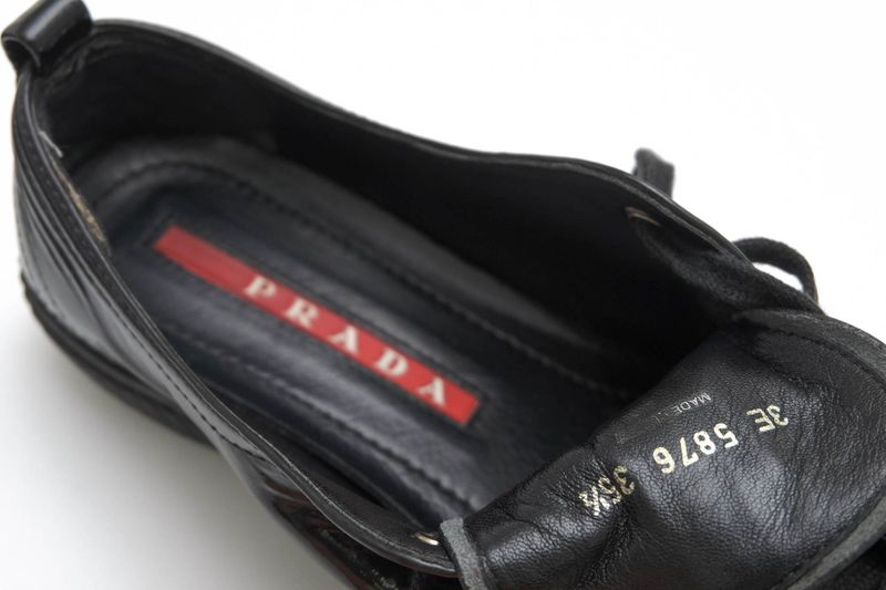 Prada Shoes Sneakers Shoes Low Cut Women Women's Enamel Patent Leather Genuine