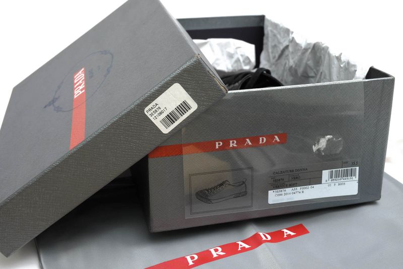 Prada Shoes Sneakers Shoes Low Cut Women Women's Enamel Patent Leather Genuine