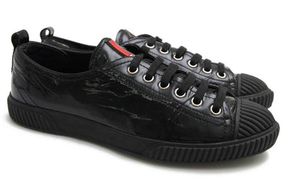 Prada Shoes Sneakers Shoes Low Cut Women Women's Enamel Patent Leather Genuine