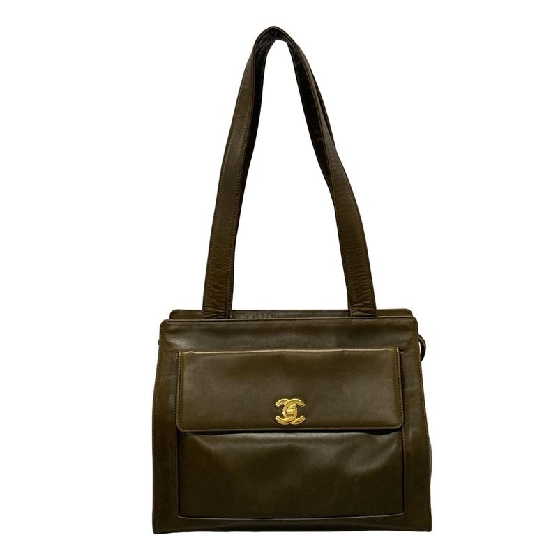 Chanel Shoulder Bag - Dark Brown Gold Hardware Lambskin