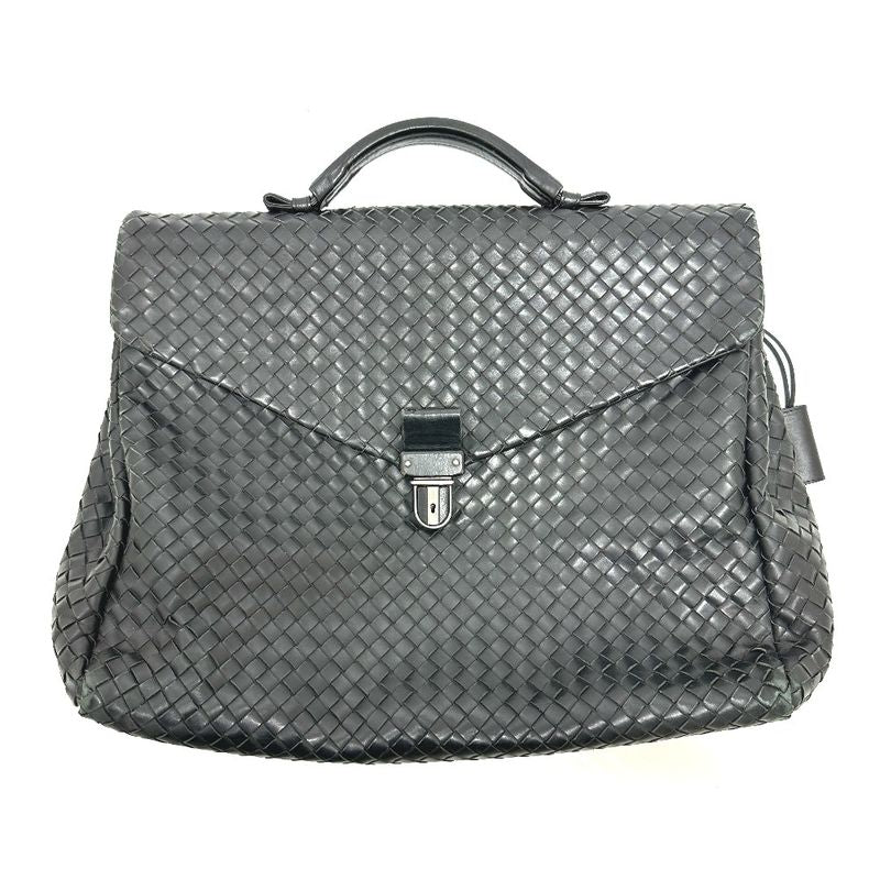Bottega Veneta Business Bag Intrecciato 122139 Leather Black