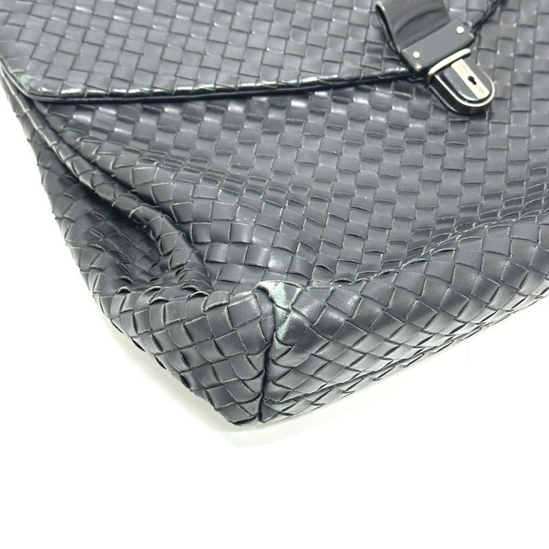 Bottega Veneta Business Bag Intrecciato 122139 Leather Black
