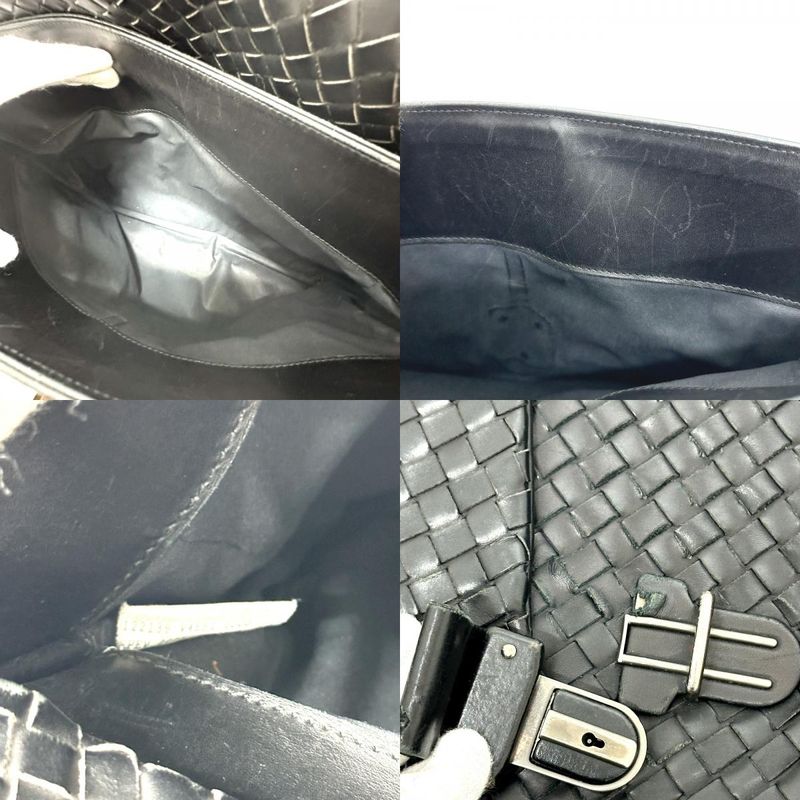 Bottega Veneta Business Bag Intrecciato 122139 Leather Black