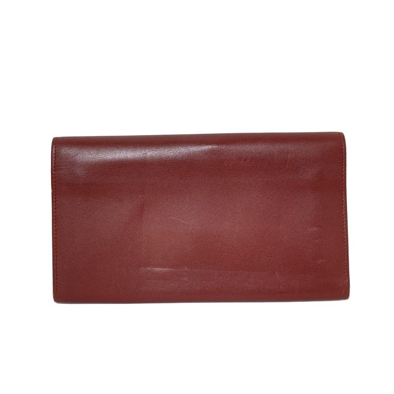 Cartier Long Wallet Must Line Bordeaux Clasp Leather