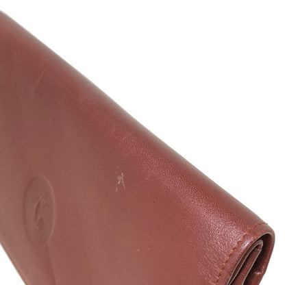 Cartier Long Wallet Must Line Bordeaux Clasp Leather
