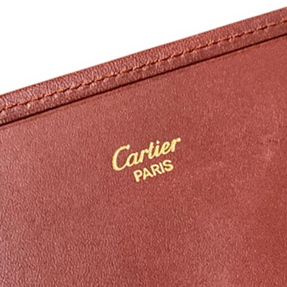 Cartier Long Wallet Must Line Bordeaux Clasp Leather