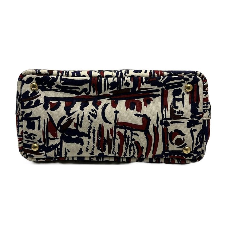 Prada Tote Bag Canapa 1bg155 Ivory X Purple X Red