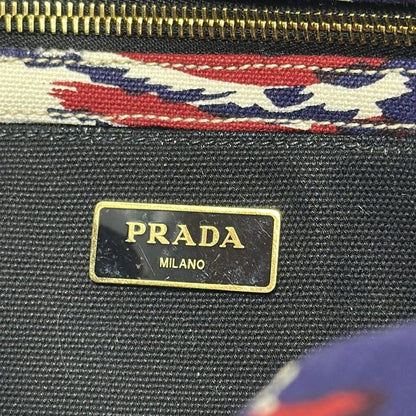 Prada Tote Bag Canapa 1bg155 Ivory X Purple X Red