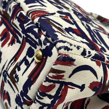 Prada Tote Bag Canapa 1bg155 Ivory X Purple X Red