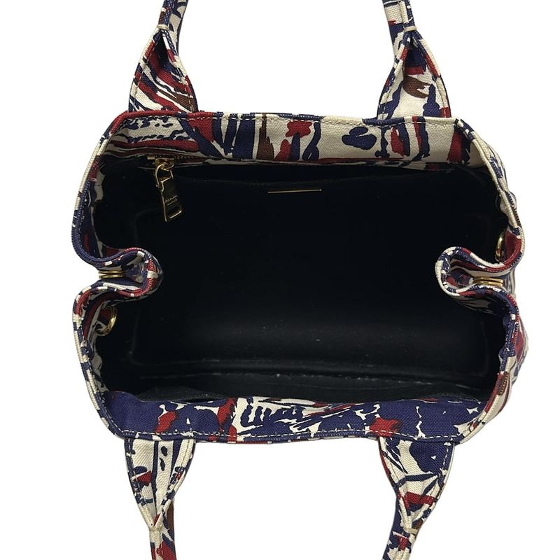 Prada Tote Bag Canapa 1bg155 Ivory X Purple X Red