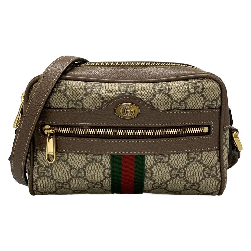Gucci Shoulder Bag Ophidia 517350 Grey Beige X Brown X Multi Mini Bag Leather