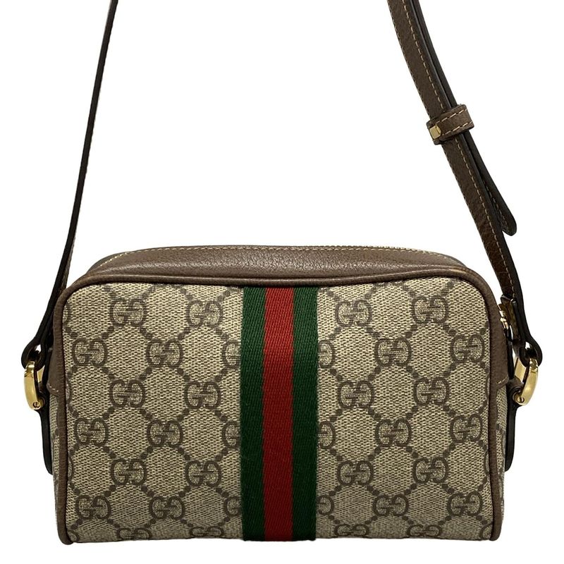Gucci Shoulder Bag Ophidia 517350 Grey Beige X Brown X Multi Mini Bag Leather