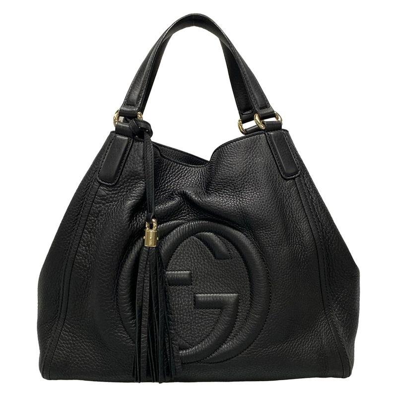 Gucci Tote Bag Soho Cellarius 282309 Black Leather