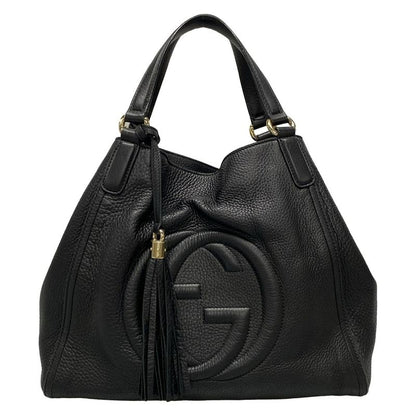 Gucci Tote Bag Soho Cellarius 282309 Black Leather