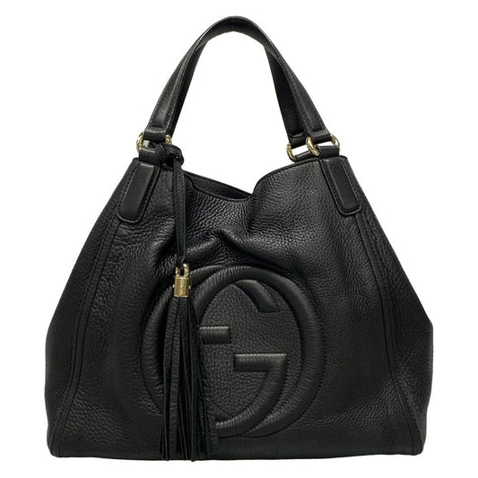 Gucci Tote Bag Soho Cellarius 282309 Black Leather
