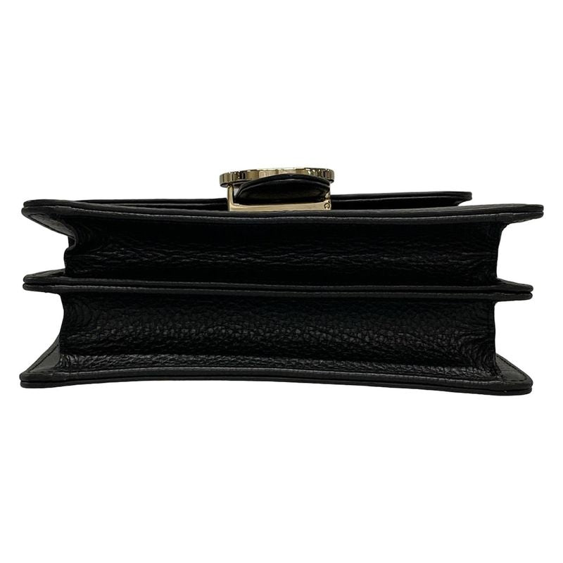 Gucci Shoulder Bag Interlocking G 510304 Black Leather