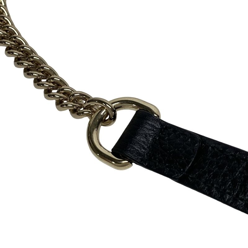 Gucci Shoulder Bag Interlocking G 510304 Black Leather