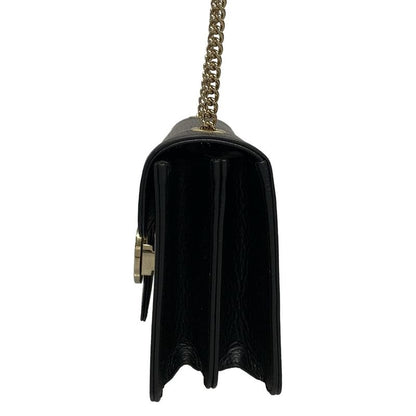 Gucci Shoulder Bag Interlocking G 510304 Black Leather