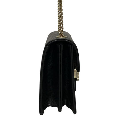 Gucci Shoulder Bag Interlocking G 510304 Black Leather