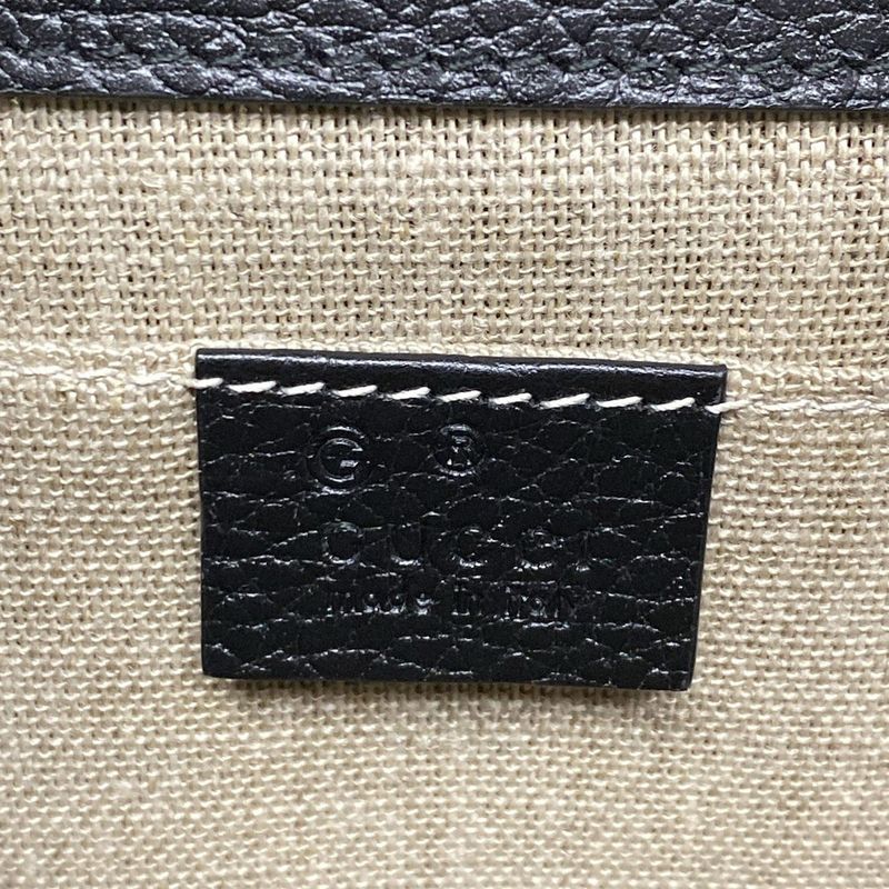 Gucci Shoulder Bag Interlocking G 510304 Black Leather