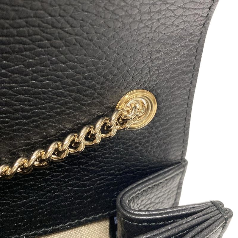 Gucci Shoulder Bag Interlocking G 510304 Black Leather
