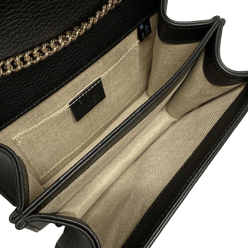 Gucci Shoulder Bag Interlocking G 510304 Black Leather