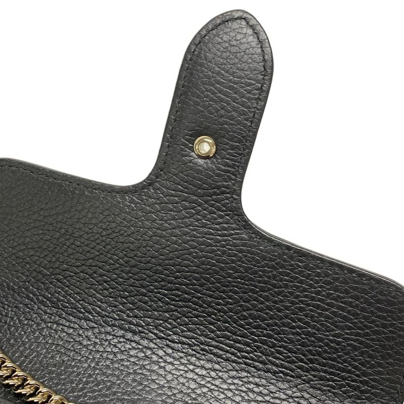 Gucci Shoulder Bag Interlocking G 510304 Black Leather