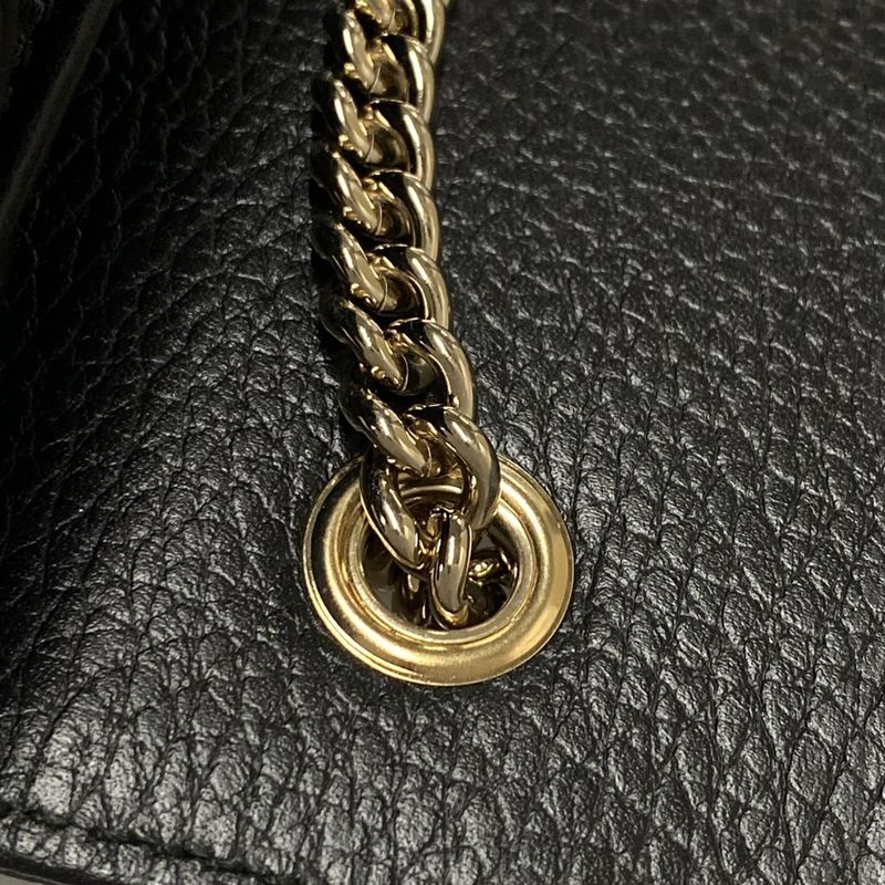 Gucci Shoulder Bag Interlocking G 510304 Black Leather