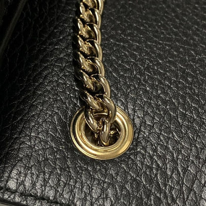 Gucci Shoulder Bag Interlocking G 510304 Black Leather