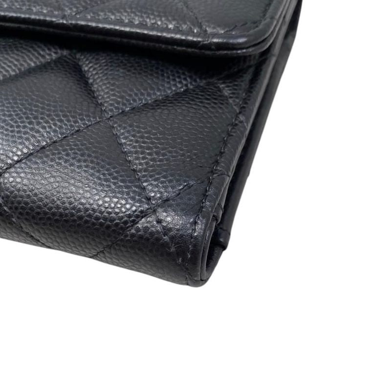 Chanel Trifold Wallet Medium Wallet 2025 Cruise Collection Matelasse Caviar