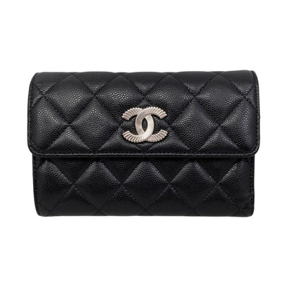Chanel Trifold Wallet Medium Wallet 2025 Cruise Collection Matelasse Caviar