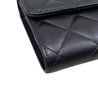 Chanel Trifold Wallet Medium Wallet 2025 Cruise Collection Matelasse Caviar