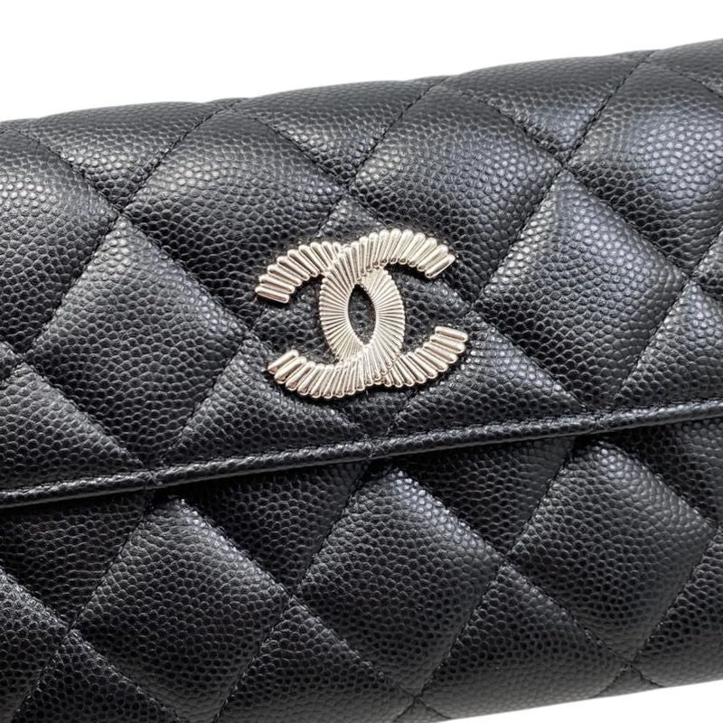 Chanel Trifold Wallet Medium Wallet 2025 Cruise Collection Matelasse Caviar