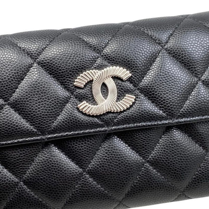 Chanel Trifold Wallet Medium Wallet 2025 Cruise Collection Matelasse Caviar