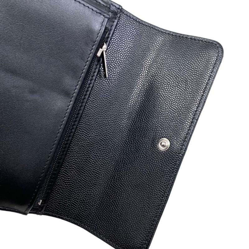 Chanel Trifold Wallet Medium Wallet 2025 Cruise Collection Matelasse Caviar