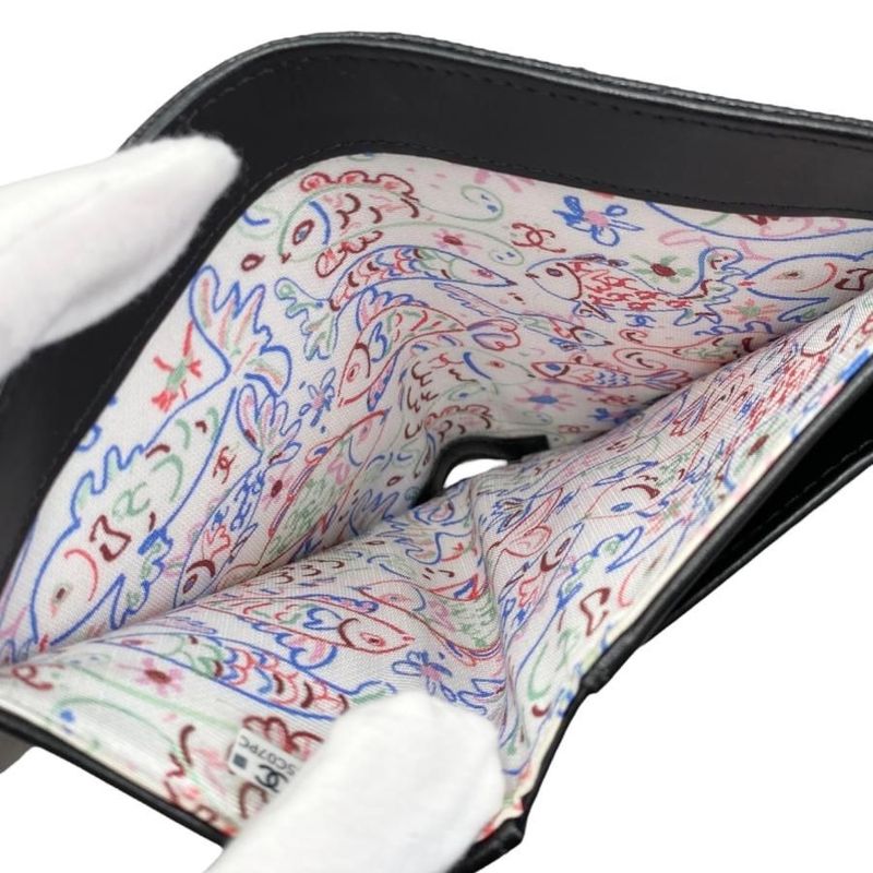 Chanel Trifold Wallet Medium Wallet 2025 Cruise Collection Matelasse Caviar