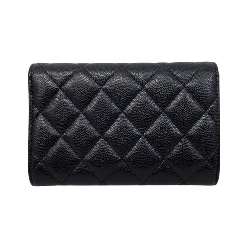 Chanel Trifold Wallet Medium Wallet 2025 Cruise Collection Matelasse Caviar