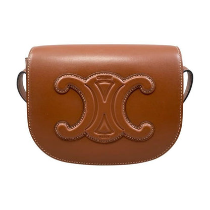 Celine Shoulder Bag Folco Bag 198263du3 Calfskin Cuir Triomphe Tan Brown Gold