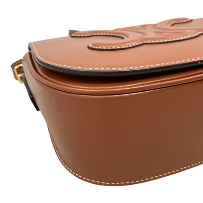 Celine Shoulder Bag Folco Bag 198263du3 Calfskin Cuir Triomphe Tan Brown Gold