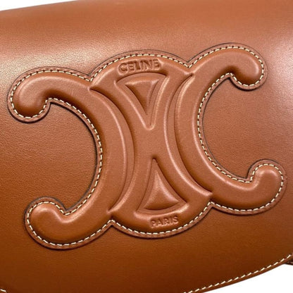 Celine Shoulder Bag Folco Bag 198263du3 Calfskin Cuir Triomphe Tan Brown Gold