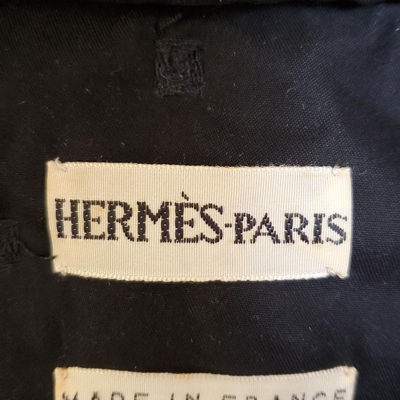 Hermes Coat Size 36 S Ladies - Black Long Sleeves Cotton Embroidered Fall/winter