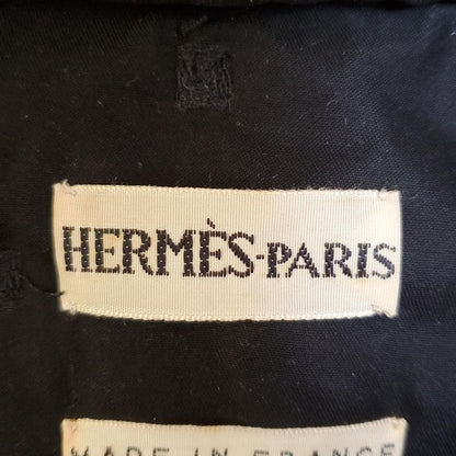 Hermes Coat Size 36 S Ladies - Black Long Sleeves Cotton Embroidered Fall/winter