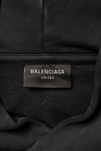 Balenciaga 744462 Tqvx7 Paris Moon Vintage Finish Metal Logo Hoodie Men 1