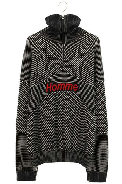 Balenciaga 17AW 485653 T1388 Half Zip Homme Striped Knit Men's XS