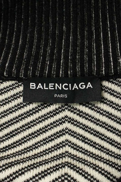 Balenciaga 17AW 485653 T1388 Half Zip Homme Striped Knit Men's XS