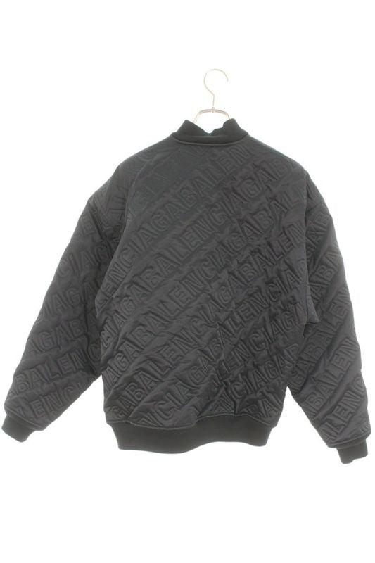 Balenciaga 606756 Tgo04 Logo Embossed Design Bomber Jacket Blouson Men's 42