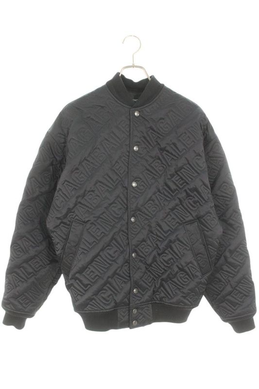 Balenciaga 606756 Tgo04 Logo Embossed Design Bomber Jacket Blouson Men's 42