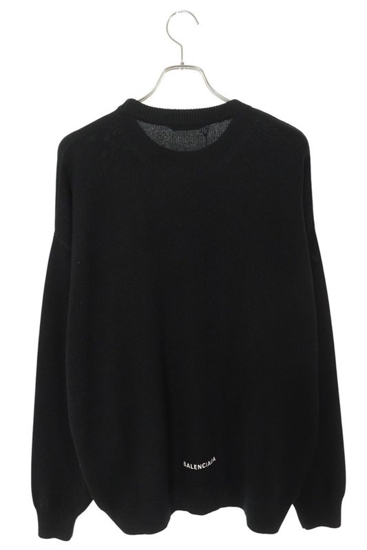 Balenciaga 682004 T4124 Cashmere Crew Neck Knit With Back Logo Embroidery Men's