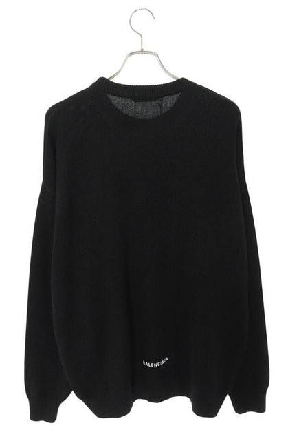 Balenciaga 682004 T4124 Cashmere Crew Neck Knit With Back Logo Embroidery Men's